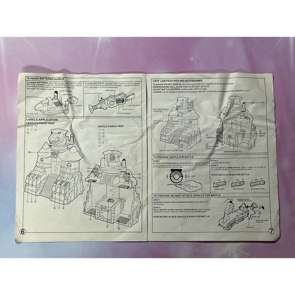 Vintage 1986 LJN Thundercats Cat's Lair Laser Light Fortress Instructions - Picture 4 of 6